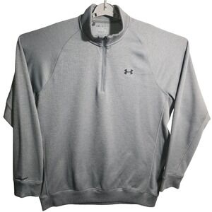 Under Armour ColdGear Storm Mens 2XL Gray Quarter Zip Pullover Sweatshirt Loose
